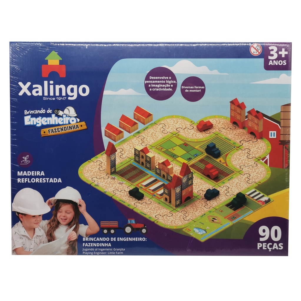 Bloques madera 90 piezas granja