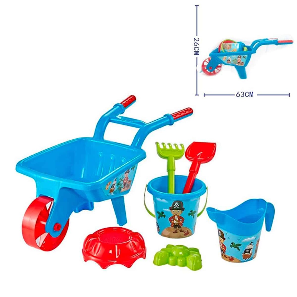 Juego de playa con carretilla