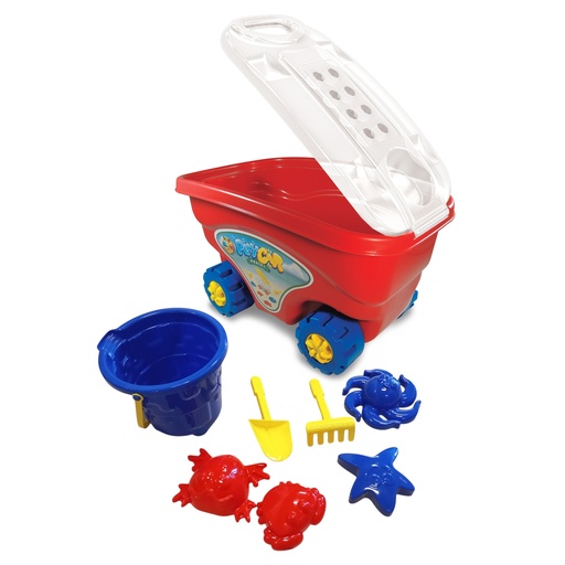 Carrito de playa con accesorios