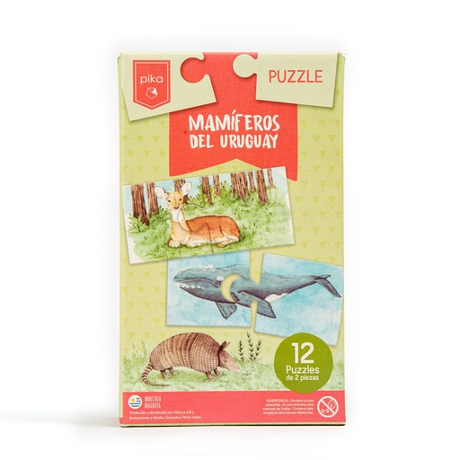 Mamíferos del Uruguay 12 puzzles - 2 piezas